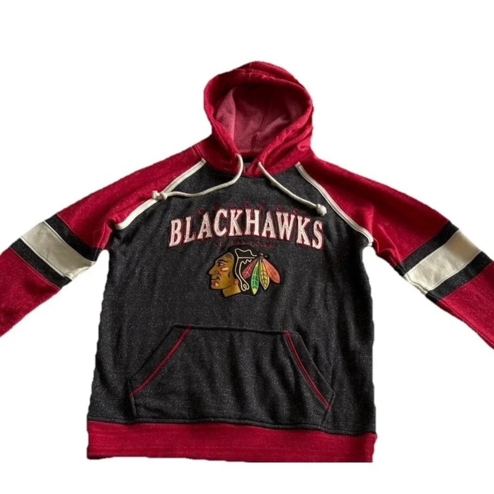 Chicago Blackhawks Women's‎ Hoodie Sweatshirt Medium Red Old Time Hockey NHL NEW